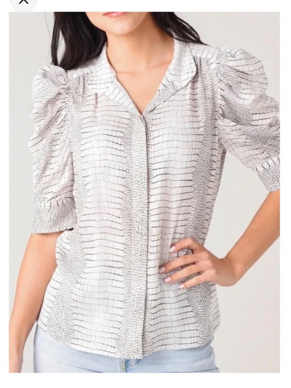 Frame Gillian Silk Blouse crocodile print XS